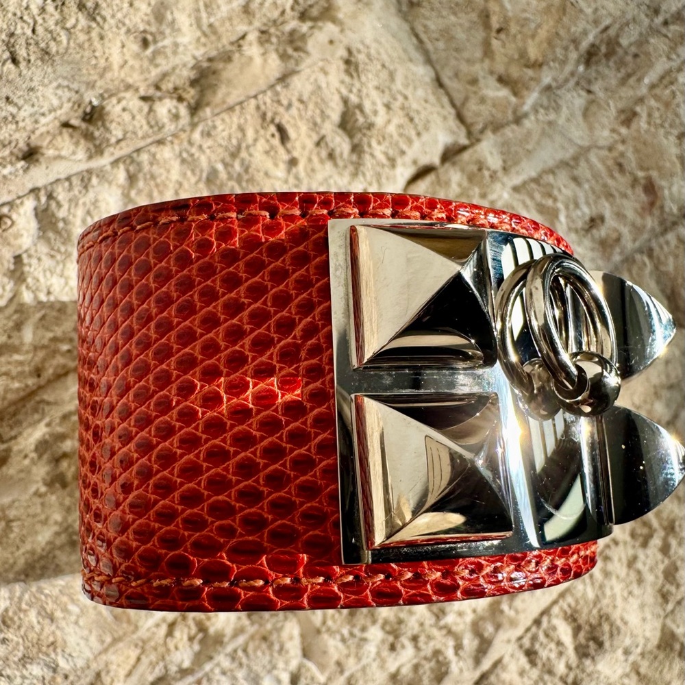 Hermes sanguine lizard collier de Chien CDC bracelet box - Picture 2 of 16